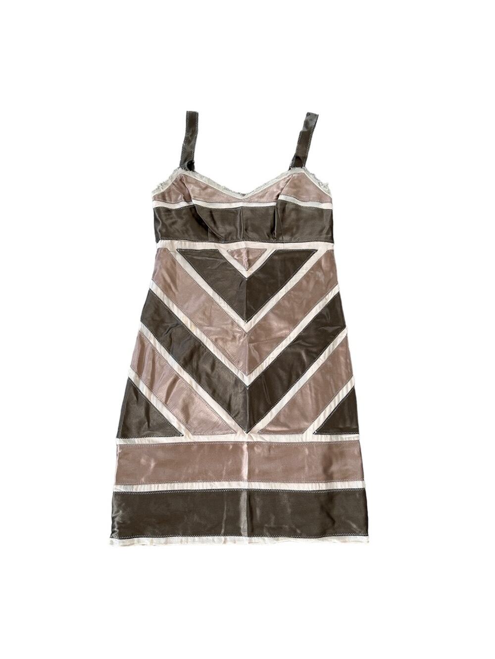 BCBG MaxAzria Brown Silk Mini Dress